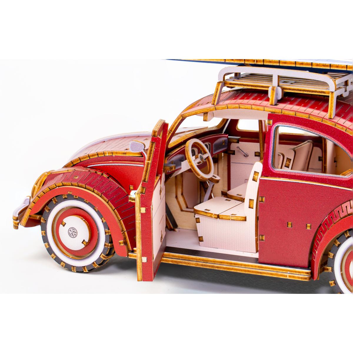 Maqueta de Madera Azone Volkswagen Beetle (TYPE 1) 1949 RED 21