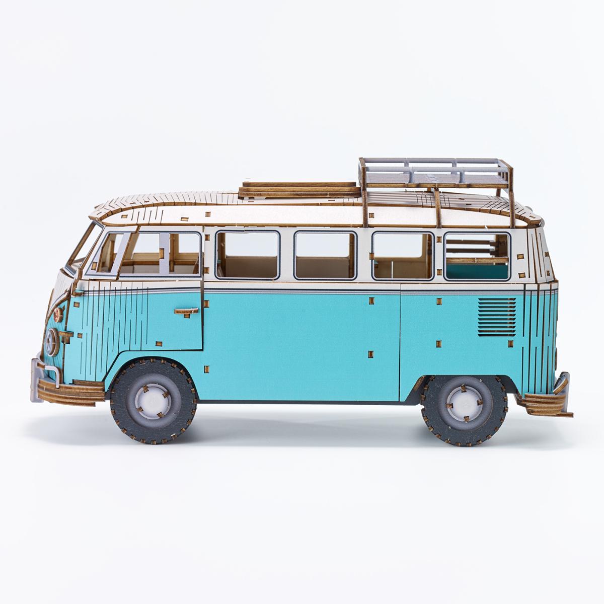 Maqueta de Madera Azone Volkswagen Beetle (TYPE 2) Campervan BLUE 2