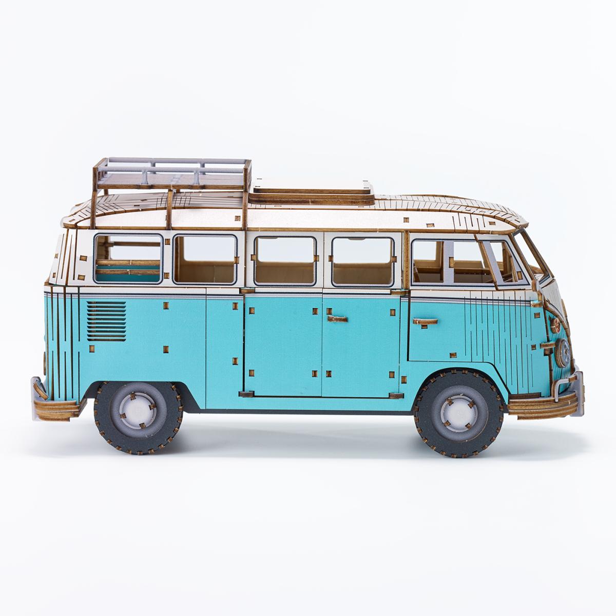 Maqueta de Madera Azone Volkswagen Beetle (TYPE 2) Campervan BLUE 3