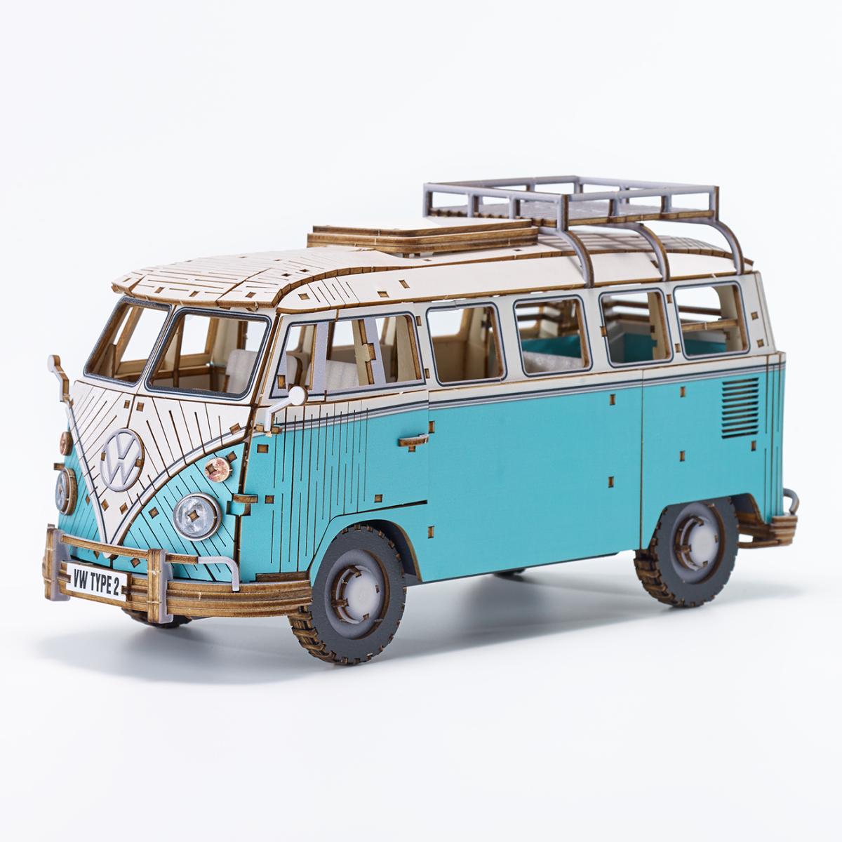 Maqueta de Madera Azone Volkswagen Beetle (TYPE 2) Campervan BLUE 5