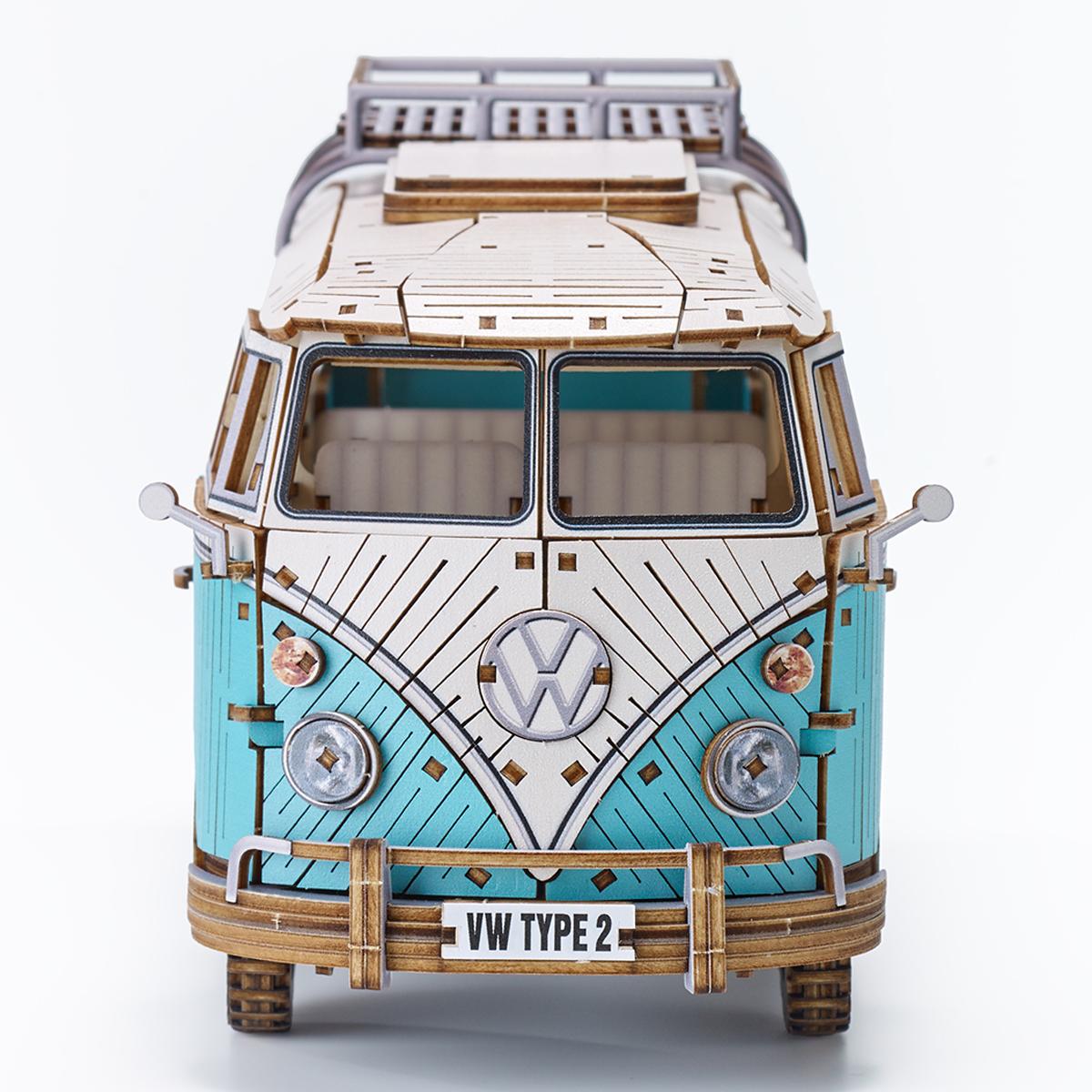 Maqueta de Madera Azone Volkswagen Beetle (TYPE 2) Campervan BLUE 10