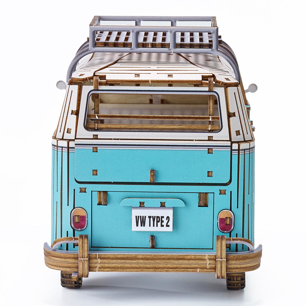 Maqueta de Madera Azone Volkswagen Beetle (TYPE 2) Campervan BLUE 11