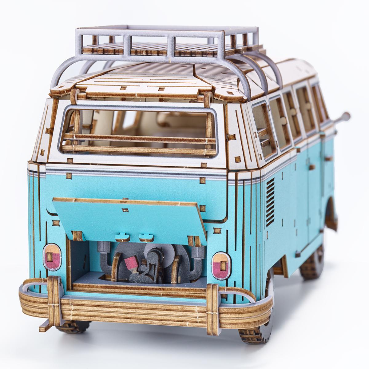 Maqueta de Madera Azone Volkswagen Beetle (TYPE 2) Campervan BLUE 12