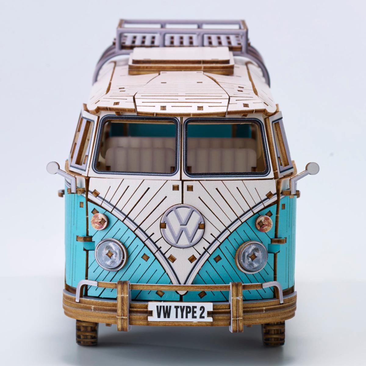 Maqueta de Madera Azone Volkswagen Beetle (TYPE 2) Campervan BLUE 15
