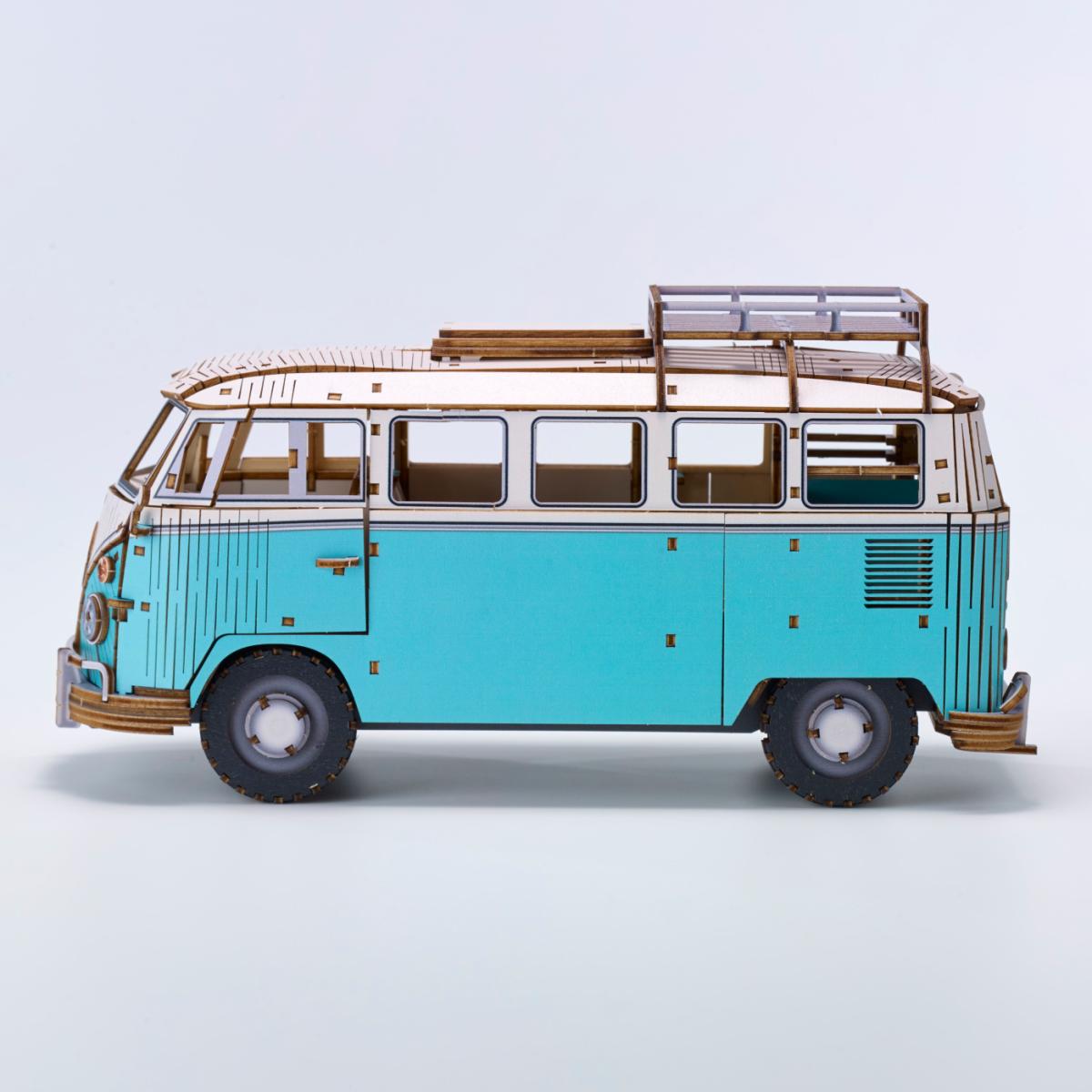 Maqueta de Madera Azone Volkswagen Beetle (TYPE 2) Campervan BLUE 17
