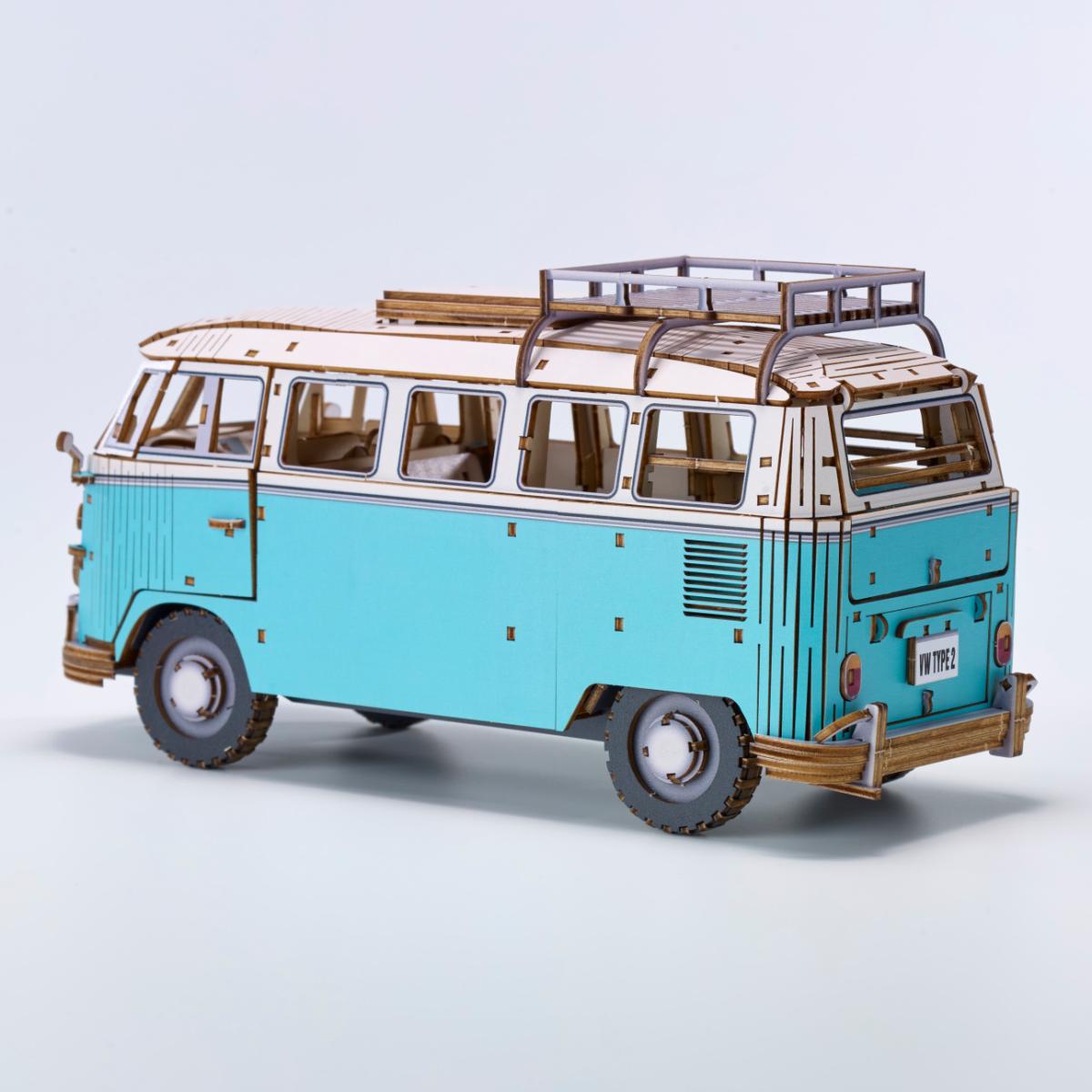 Maqueta de Madera Azone Volkswagen Beetle (TYPE 2) Campervan BLUE 18