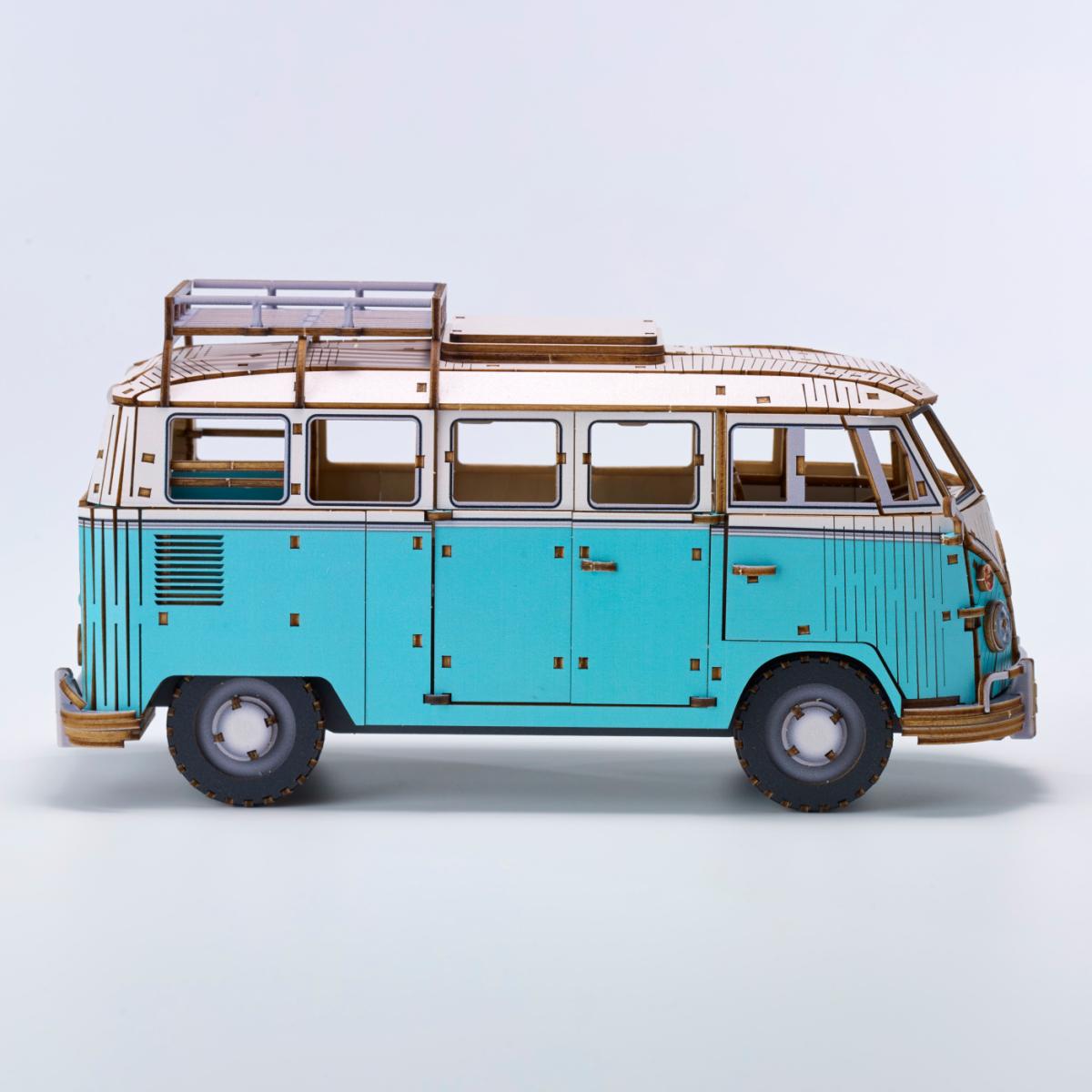 Maqueta de Madera Azone Volkswagen Beetle (TYPE 2) Campervan BLUE 21