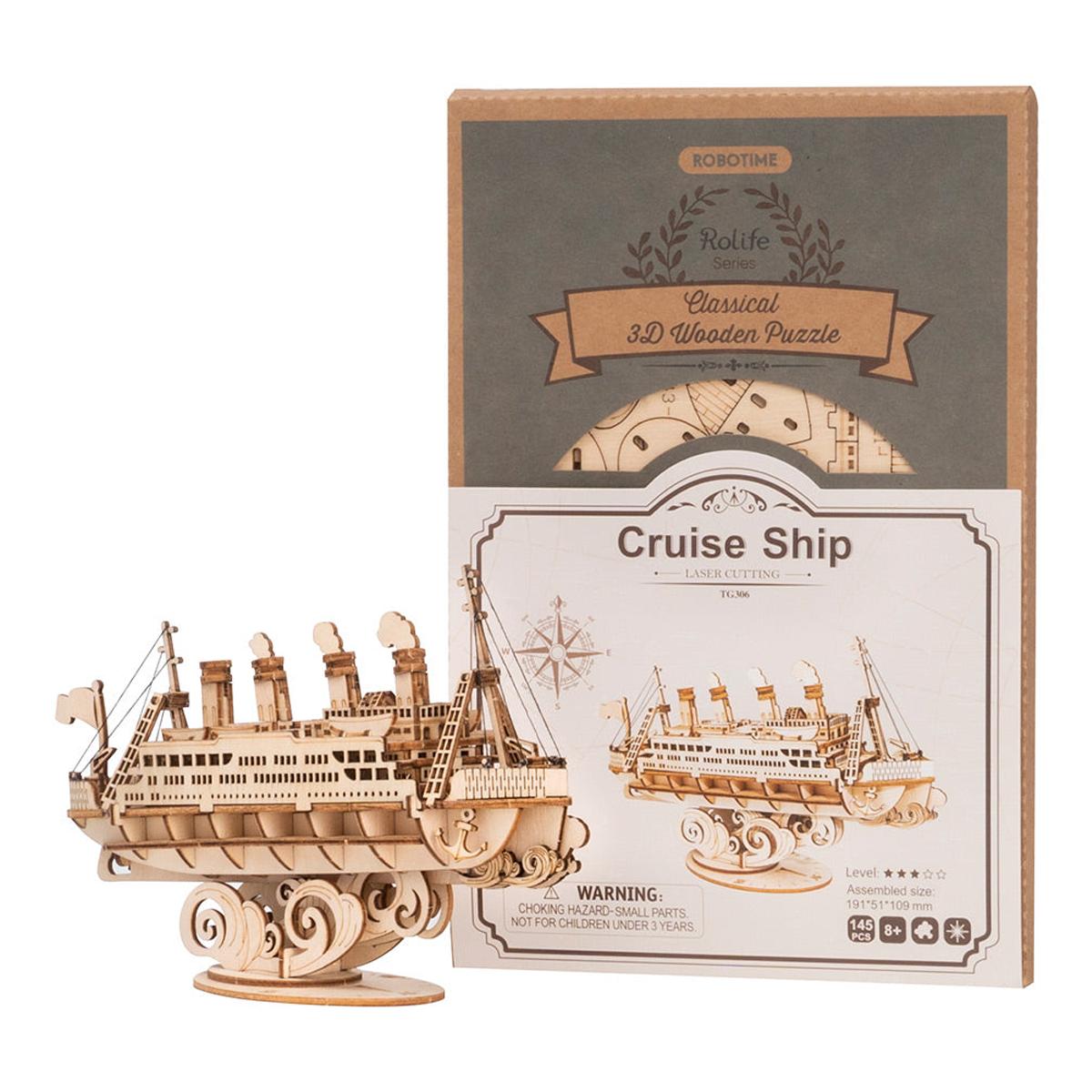 Modelo de Madeira do Navio de Cruzeiro Robotime 4