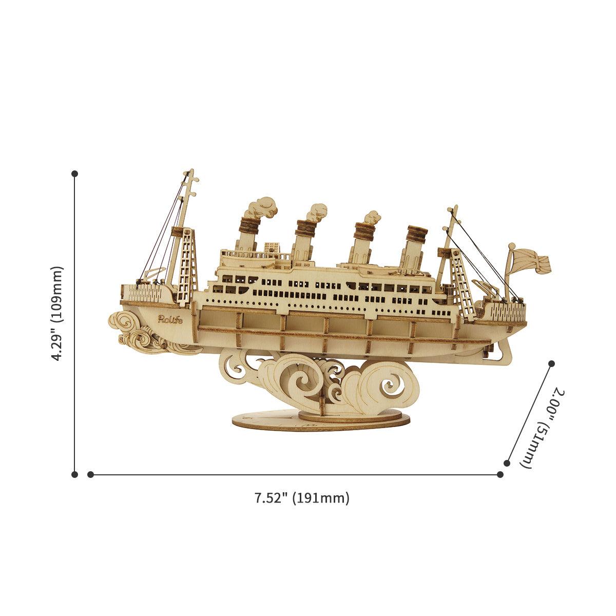 Modelo de Madeira do Navio de Cruzeiro Robotime 5