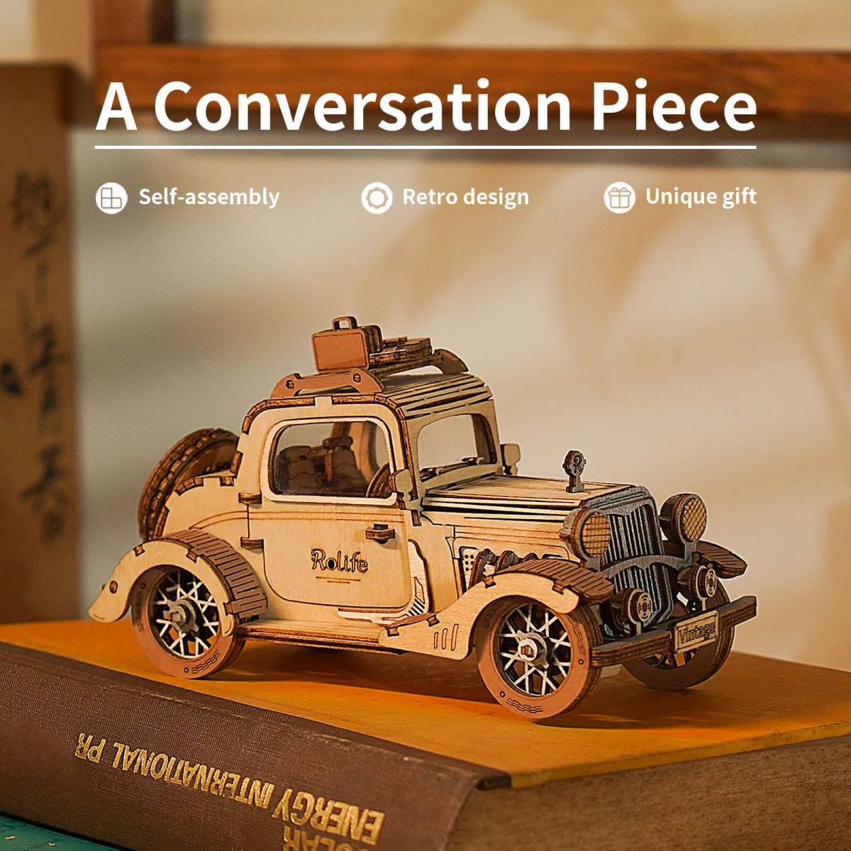 Imagen 3 de Maqueta De Madera Robotime Vintage Car