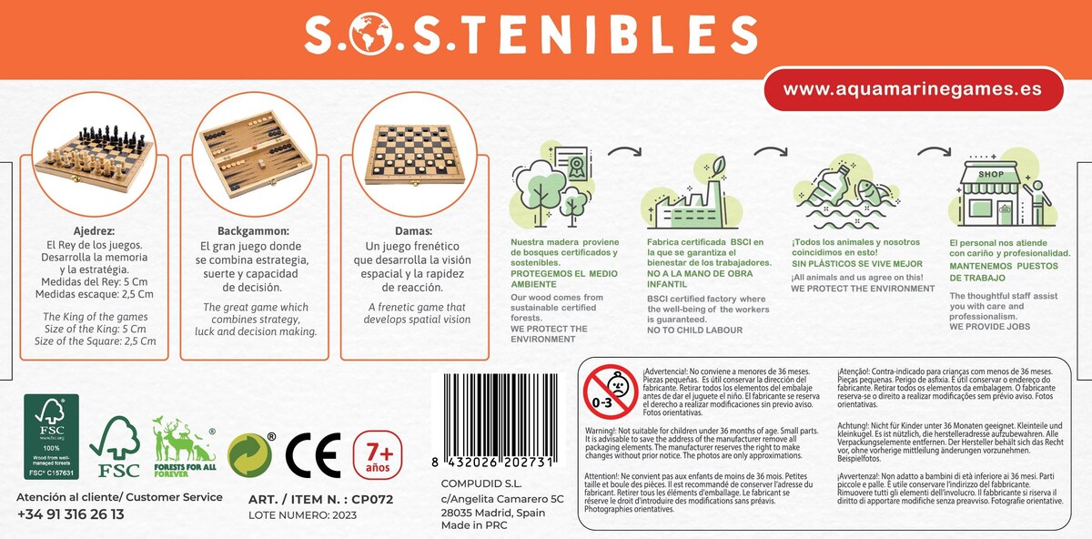 Xadrez, Damas e Backgammon Dobrável 5