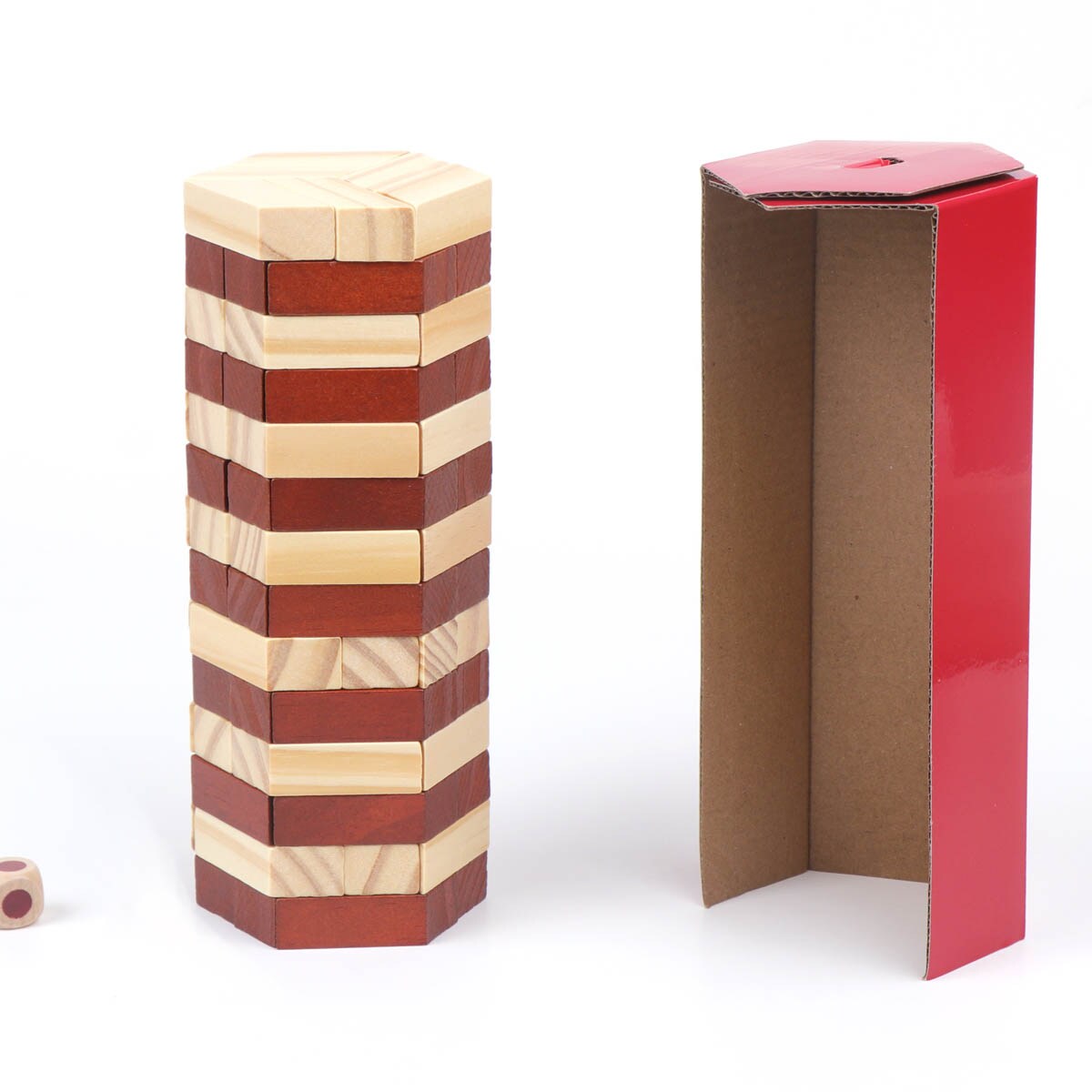 Aquamarine Games – La Torre Plus 3 Giochi In 1: Torre Instabile, Domino Frutta E Memoria – Gioco In Legno FSC 100%