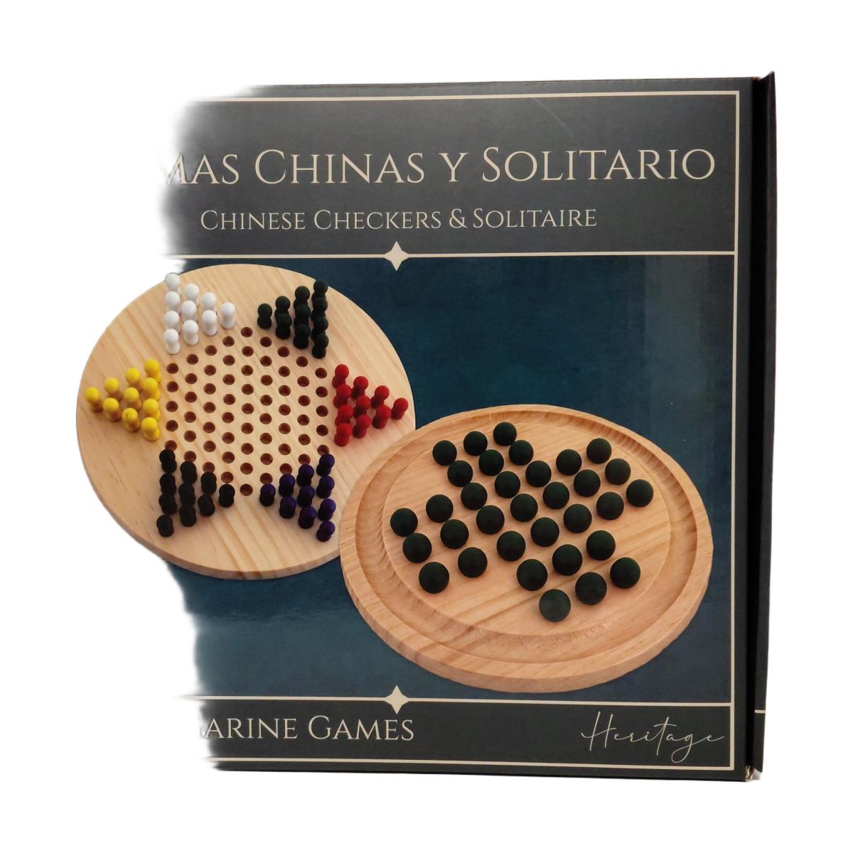 Imagem 0 de Jogo Damas Chinas e Solitario Aquamarine Games Edição Heritage