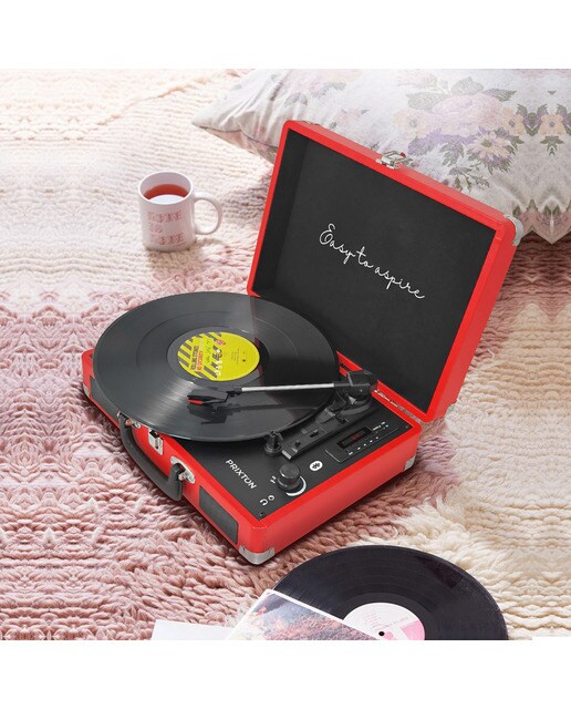 Imagen 7 de Tocadiscos convertidor Prixton VC400 Bluetooth - Rojo Rojo