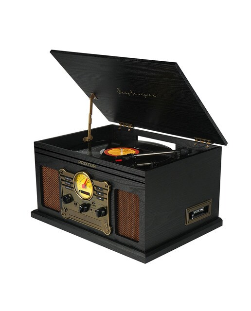 Gira-discos Prixton Century Bluetooth Preto / Castanho-3