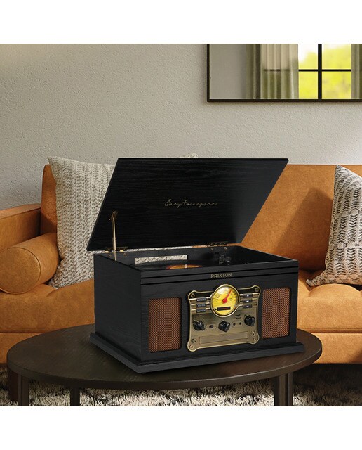 Gira-discos Prixton Century Bluetooth Preto / Castanho-4