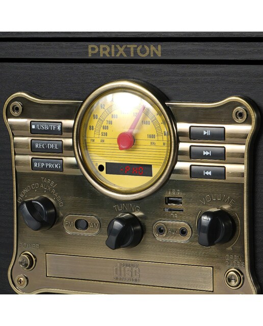 Gira-discos Prixton Century Bluetooth Preto / Castanho-9