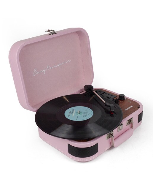 Gira-discos Conversor Prixton VC600 Bluetooth Rosa-3