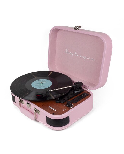 Gira-discos Conversor Prixton VC600 Bluetooth Rosa-5