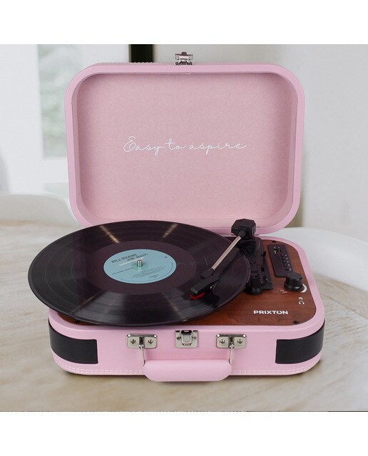 Gira-discos Conversor Prixton VC600 Bluetooth Rosa-9