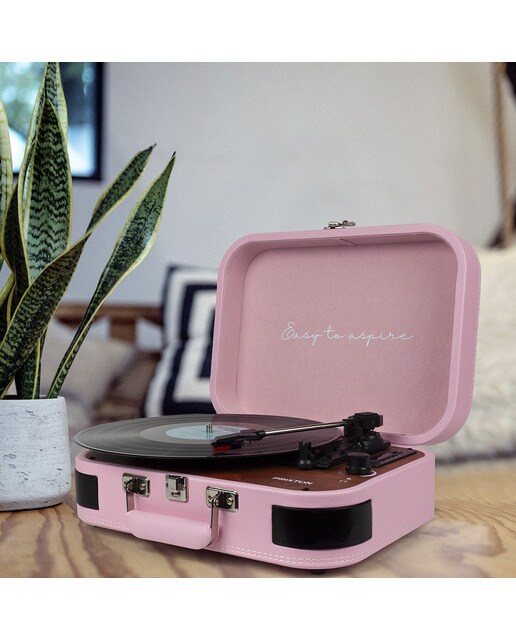 Gira-discos Conversor Prixton VC600 Bluetooth Rosa-10