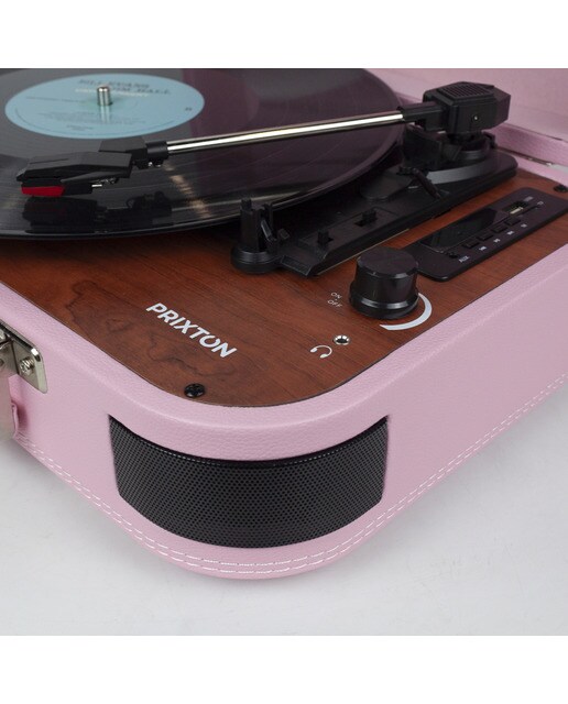 Gira-discos Conversor Prixton VC600 Bluetooth Rosa-11