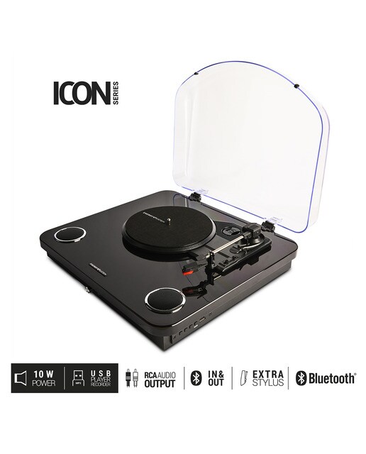 Tocadiscos Energy Sistem BlackSpin 10W, Bluetooth Negro-2