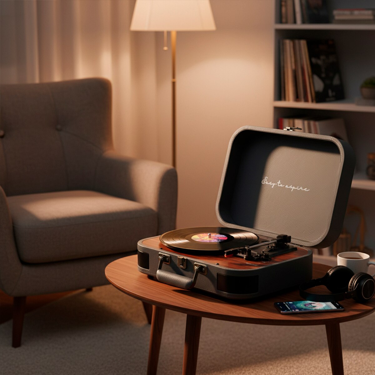 Tocadiscos Bluetooth convertidor Prixton VC600 - Moka Gris oscuro-12