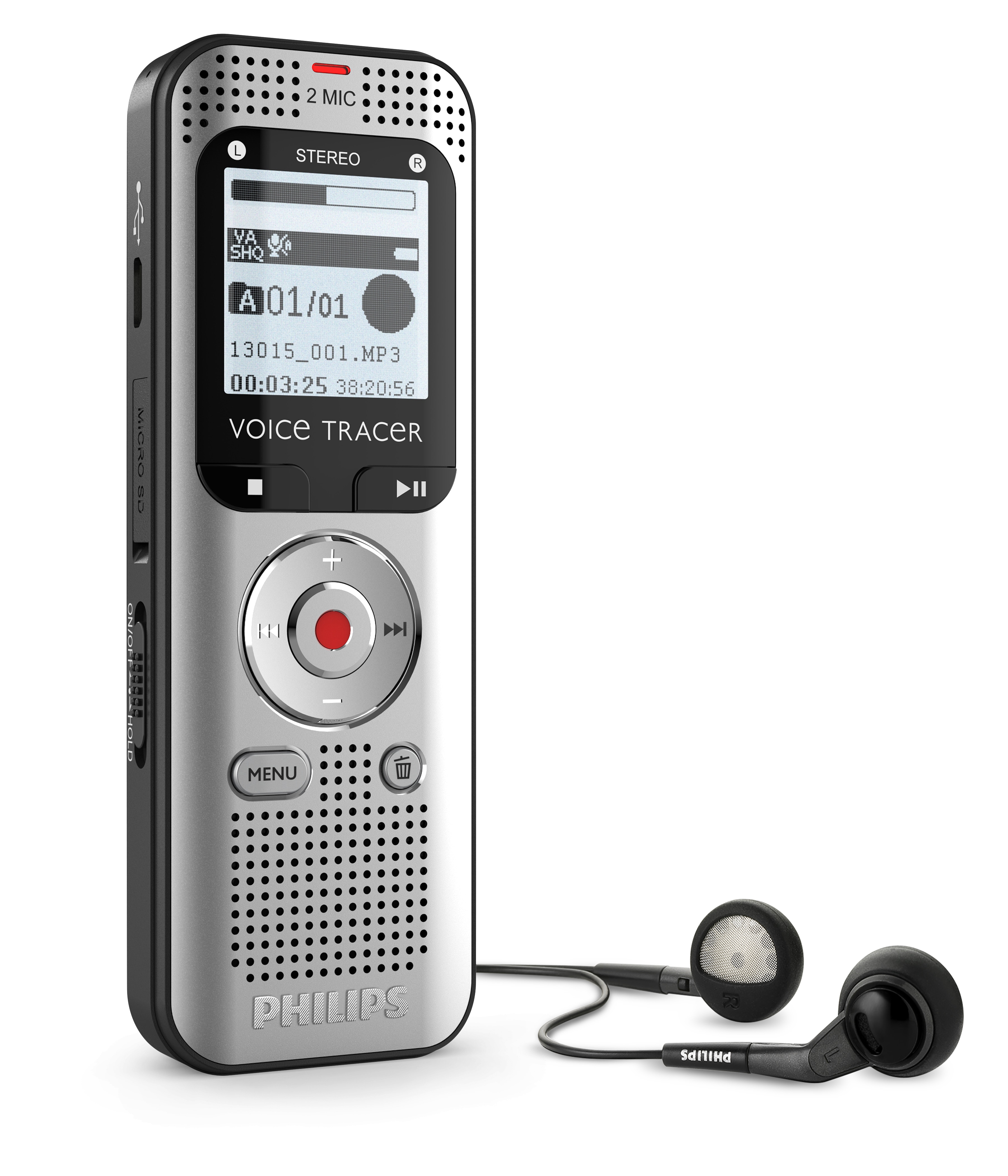 Grabadora de audio Philips VoiceTracer DVT2015 Plata-2