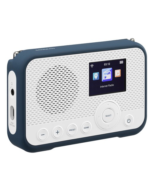 Radio digital portátil por Internet Sangean WFR-39, DAB+, FM-RDS, Spotify Connect, blanco/azul Blanco / Azul-2