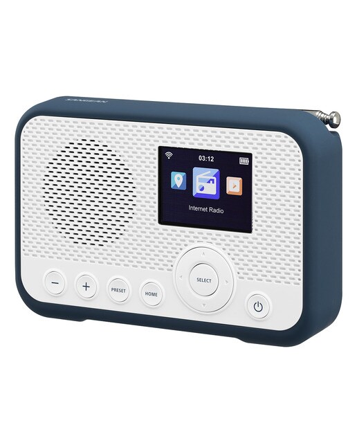 Radio digital portátil por Internet Sangean WFR-39, DAB+, FM-RDS, Spotify Connect, blanco/azul Blanco / Azul-3