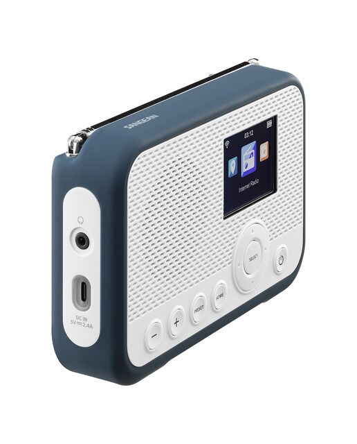 Radio digital portátil por Internet Sangean WFR-39, DAB+, FM-RDS, Spotify Connect, blanco/azul Blanco / Azul-4