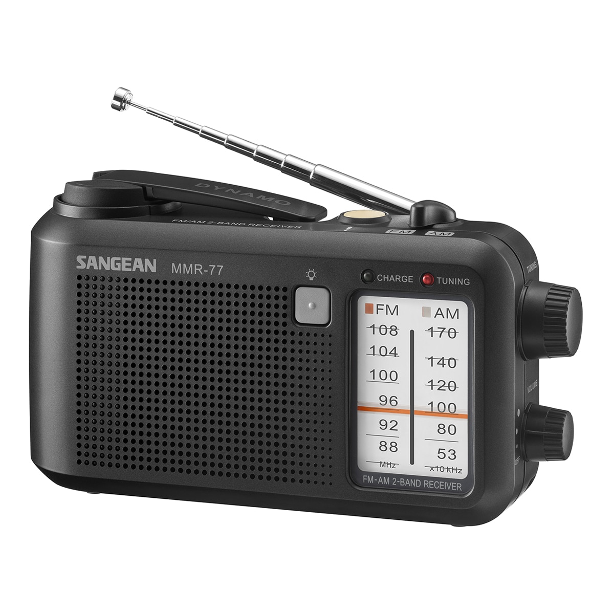 Radio de Emergencia Sangean MMR-77 negro mate, AM/FM Negro mate-1