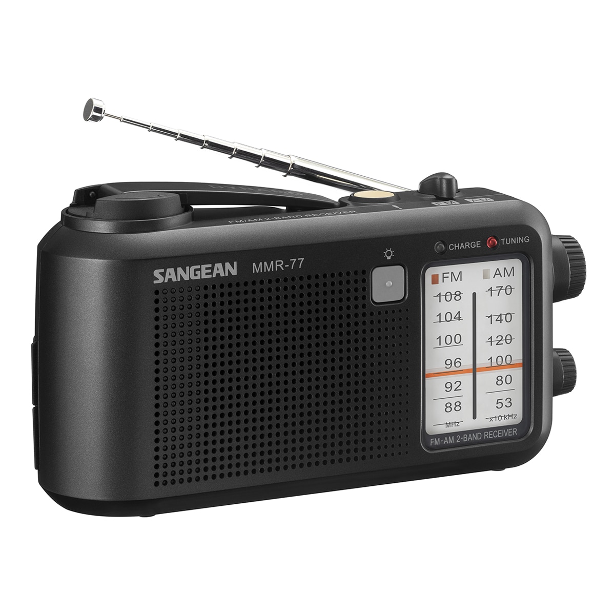 Radio de Emergencia Sangean MMR-77 negro mate, AM/FM Negro mate-3