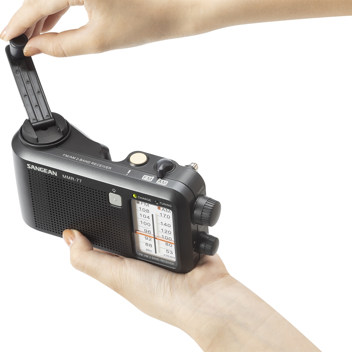 Radio de Emergencia Sangean MMR-77 negro mate, AM/FM Negro mate-5