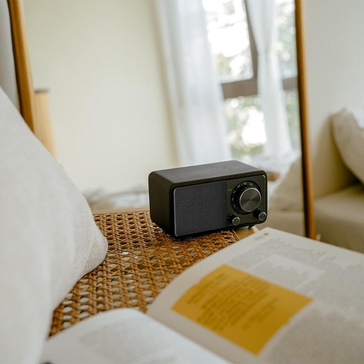 Radio Sangean WR-7 Plus con mueble de madera, FM / Bluetooth / AUX - Roble Negro Roble Negro-5