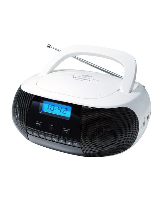 Radio-CD portátil Sunstech CRUSM400 Blacno/negro con USB Blanco / Negro-1