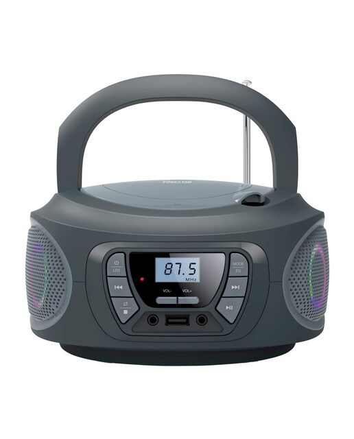 Radio CD bluetooth USB FM con entrada auxiliar Fonestar BOOM-ONE-G Gris oscuro / Gris claro-1
