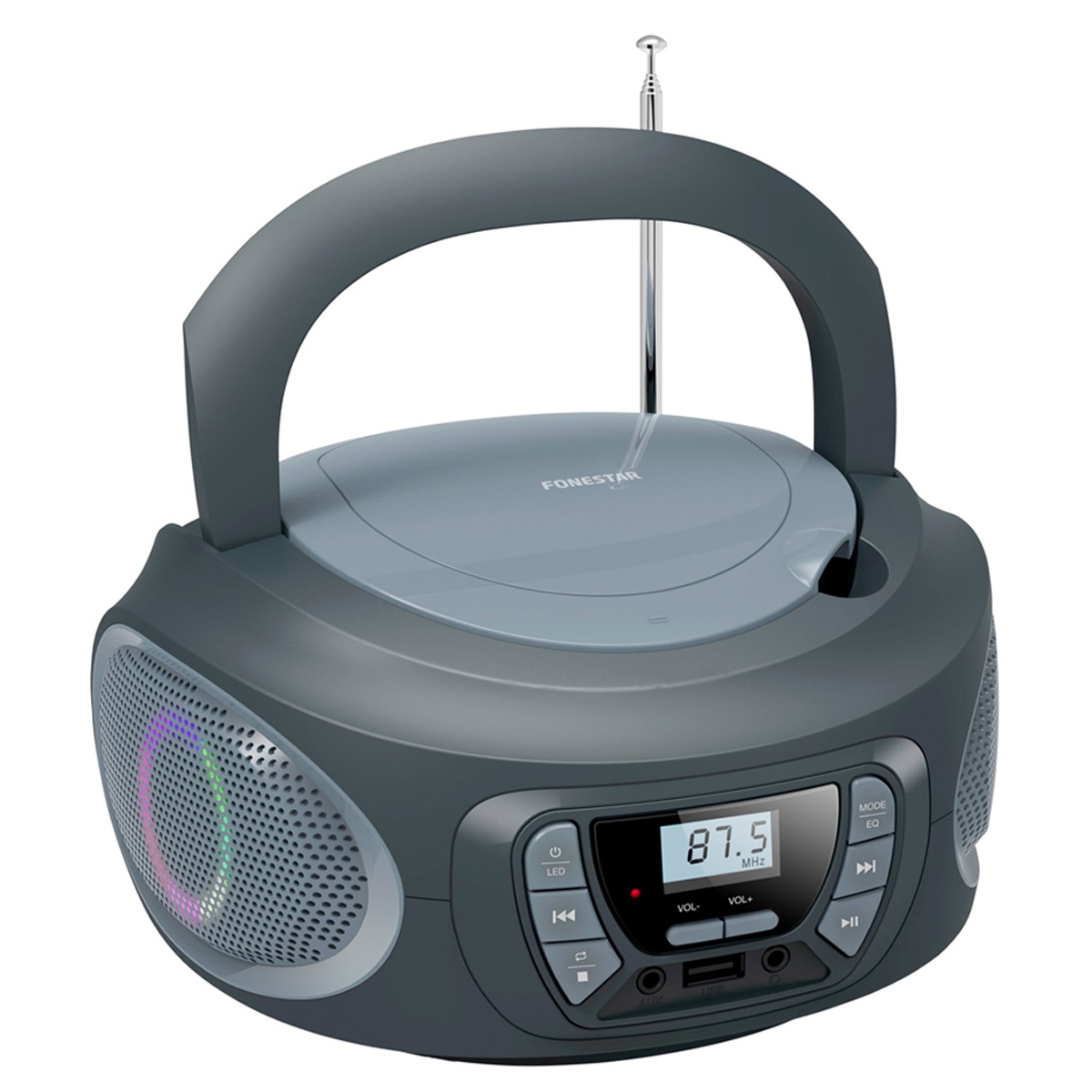 Radio CD bluetooth USB FM con entrada auxiliar Fonestar BOOM-ONE-G Gris oscuro / Gris claro-4