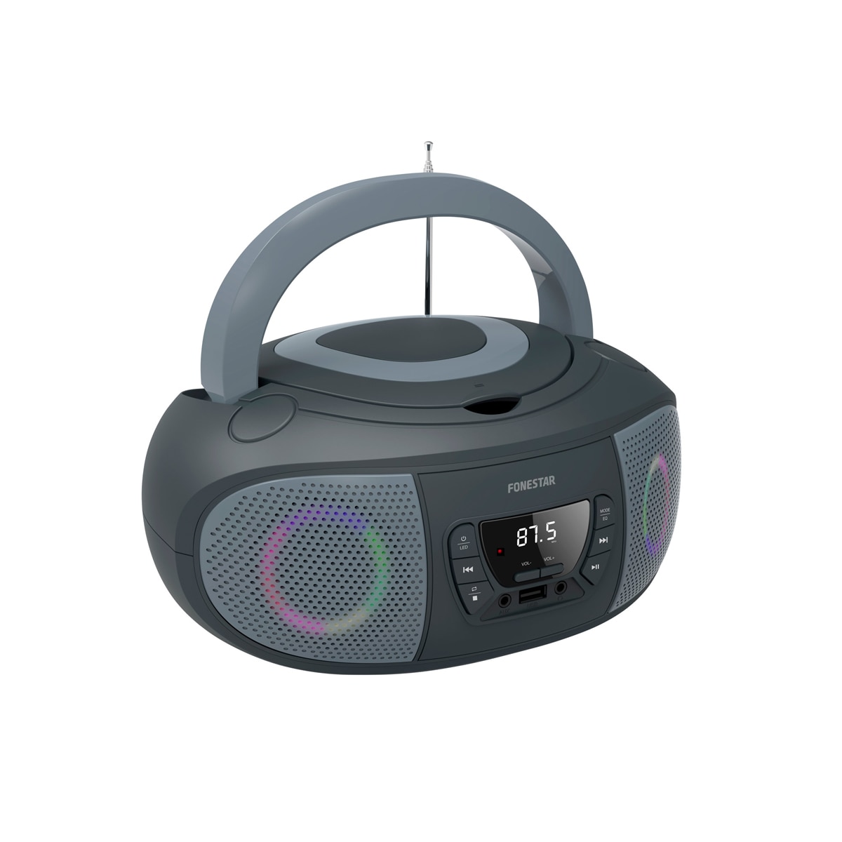 Radio CD bluetooth USB FM con entrada auxiliar Fonestar BOOM-GO-G Gris oscuro / Gris claro-2