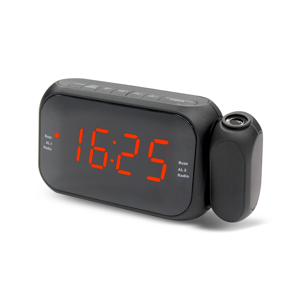 Radio despertardor Inves KE9100 con proyector de hora Negro-2