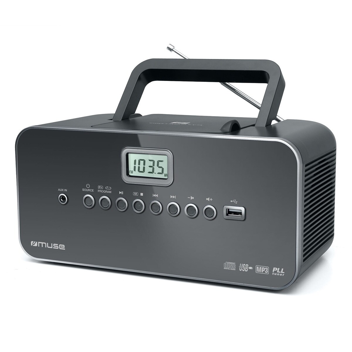 Radio CD Muse M-28 DG con USB Gris Gris-1