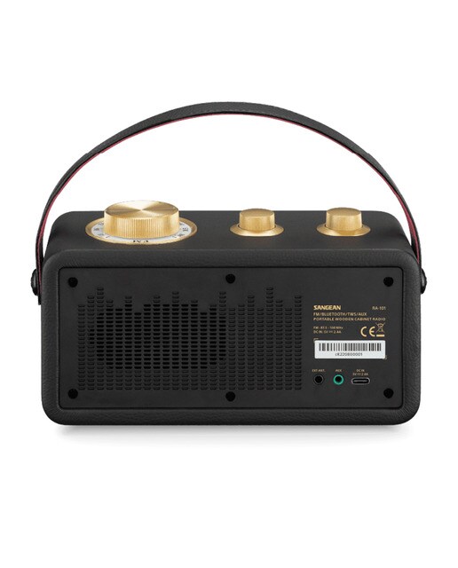 Radio portátil Sangean SRA101BG FM, Bluetooth Negro / Dorado-3