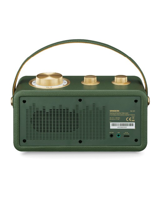 Radio portátil Sangean SRA101FG FM, Bluetooth Verde / Dorado-3