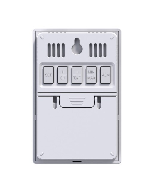 Reloj despertador Inves E0558WST2H2-V3 con indicador de temperatura interior y exterior, blanco Blanco-3