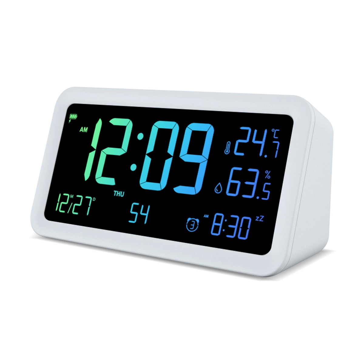 Reloj despertador Inves HX-2109 con display multicolor Blanco-3
