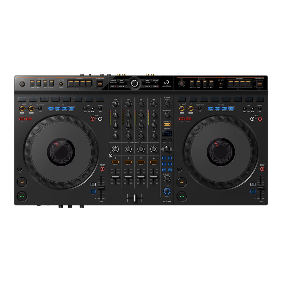 Imagem 0 de Controlador DJ AlphaTheta DDJ-GRV6 de 4 Canais, Compatível com Rekordbox e com Serato DJ Pro