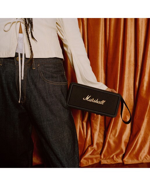 Coluna Portátil Bluetooth Marshall Middleton - Black & Brass Preto-9