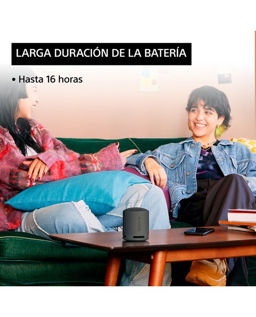 Altavoz Bluetooth portátil Sony SRS-XB100, compacto y potente, 16 horas de batería, resistente al agua y al polvo IP67. Ecológico. Negro Negro-5