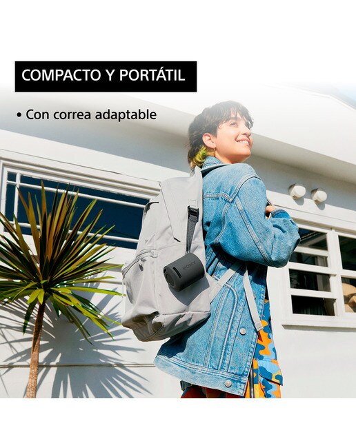 Altavoz Bluetooth portátil Sony SRS-XB100, compacto y potente, 16 horas de batería, resistente al agua y al polvo IP67. Ecológico. - Gris claro Gris claro-4